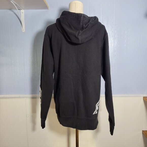 Fly Racing Snow Primary Woman's Small Black White Print Hooded Hoodie - Picture 6 of 12
